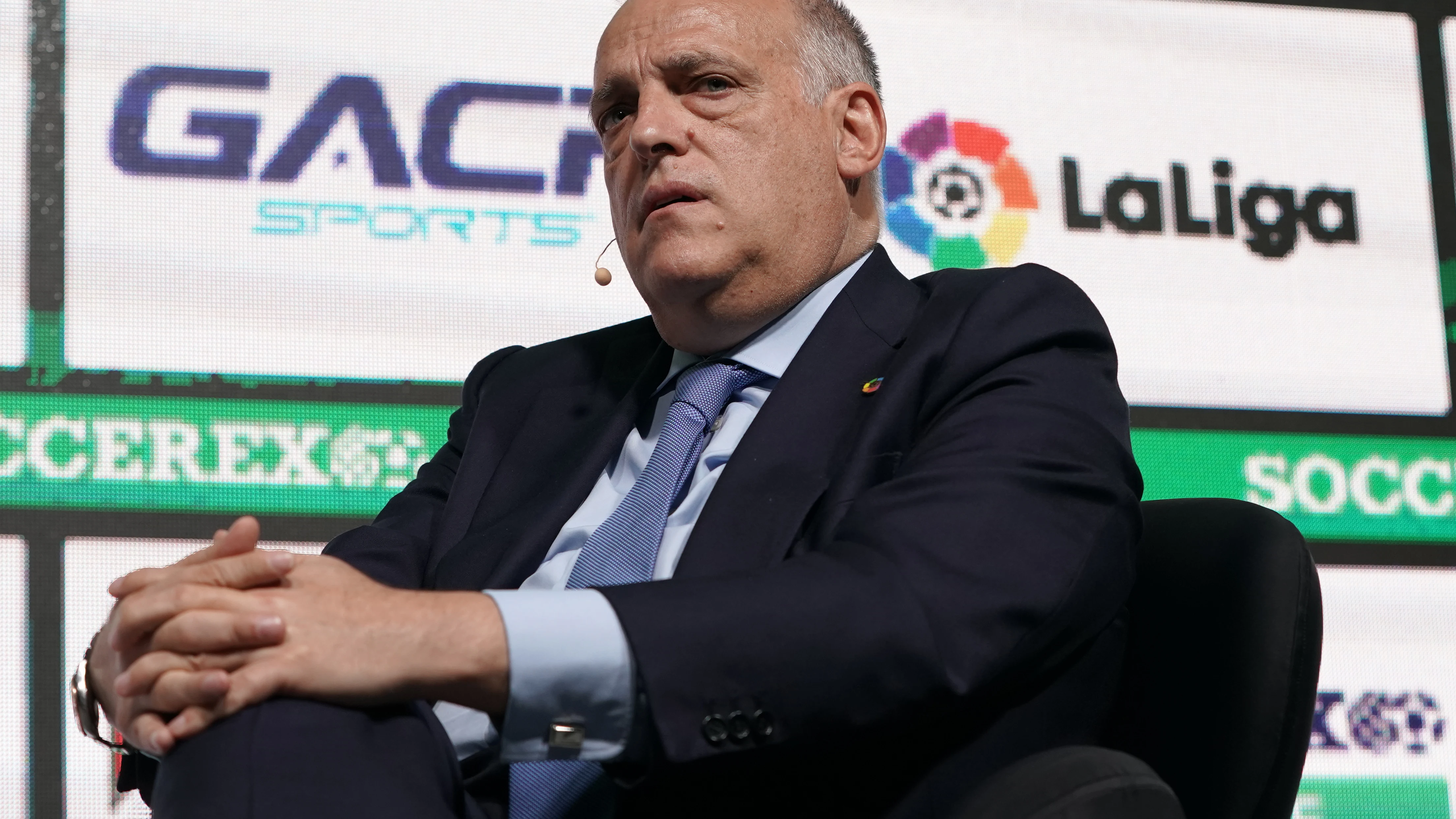 Javier Tebas, en el Soccerex