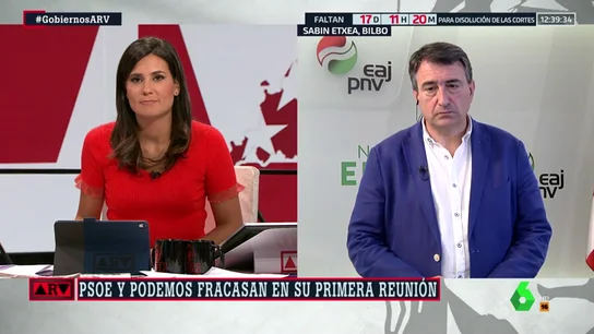 Aitor Esteban (PNV) teme una repetición electoral tras la reunión entre PSOE y Podemos: "No veo flexibilidad ni en unos ni en otros" Aitor Esteban (PNV) teme una repetición electoral tras la reunión entre PSOE y Podemos: "No veo flexibilidad ni en unos ni en otros"