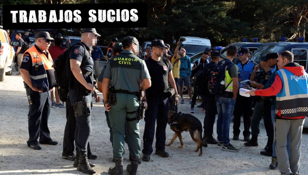 Agentes de la Policía y la Guardia Civil durante el operativo de búsqueda de Blanca Fernández Ochoa