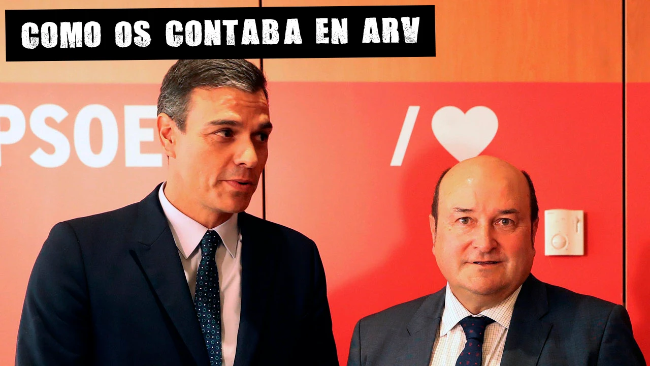 Imagen de Pedro Sánchez junto a Andoni Ortúzar