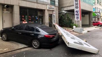 Daños a causa del tifón Lingling en Corea del Sur