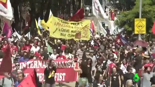 Protestas en Río de Janeiro contra el presidente Bolsonaro Protestas en Río de Janeiro contra el presidente Bolsonaro