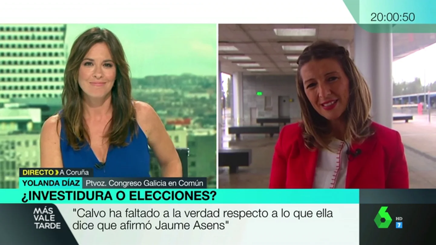 Yolanda Díaz (UP): "Vamos a negociar. Ni el PSOE va con lineas rojas ni nosotras tampoco" Yolanda Díaz (UP): "Vamos a negociar. Ni el PSOE va con lineas rojas ni nosotras tampoco"