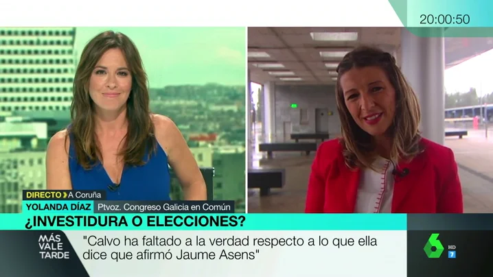Yolanda Díaz (UP): "Vamos a negociar. Ni el PSOE va con lineas rojas ni nosotras tampoco"