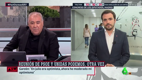 Alberto Garzón: "El PSOE no ha conseguido apoyos porque cree que unas nuevas elecciones le sitúan mejor" Alberto Garzón: "El PSOE no ha conseguido apoyos porque cree que unas nuevas elecciones le sitúan mejor"