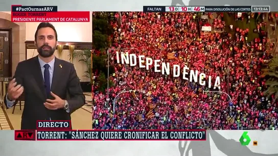 Roger Torrent, sobre el juicio del 'procés': "Si hay una sentencia condenatoria, la ruptura con Cataluña va a ser más profunda" Roger Torrent, sobre el juicio del 'procés': "Si hay una sentencia condenatoria, la ruptura con Cataluña va a ser más profunda"