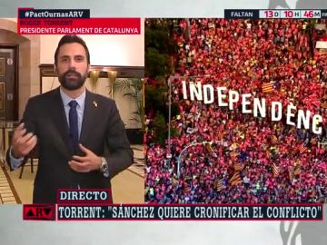 Roger Torrent, sobre el juicio del 'procés': "Si hay una sentencia condenatoria, la ruptura con Cataluña va a ser más profunda" Roger Torrent, sobre el juicio del 'procés': "Si hay una sentencia condenatoria, la ruptura con Cataluña va a ser más profunda"