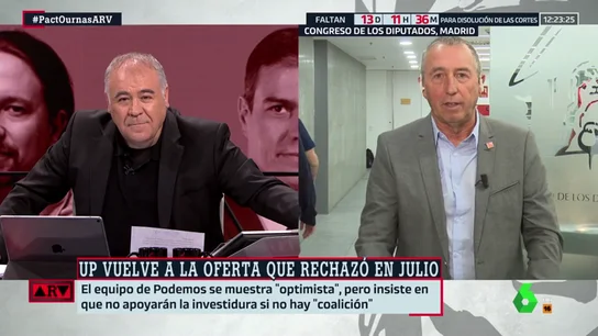 Joan Baldoví: "Si hay elecciones y la derecha suma, siendo Sánchez no sabría dónde esconderme" Joan Baldoví: "Si hay elecciones y la derecha suma, siendo Sánchez no sabría dónde esconderme"