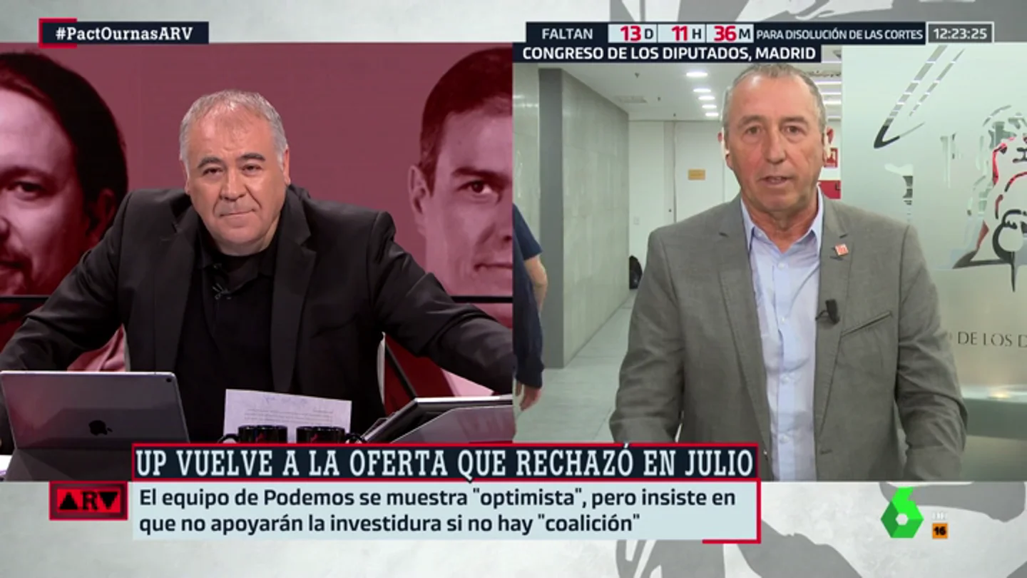 Joan Baldoví: "Si hay elecciones y la derecha suma, siendo Sánchez no sabría dónde esconderme" Joan Baldoví: "Si hay elecciones y la derecha suma, siendo Sánchez no sabría dónde esconderme"