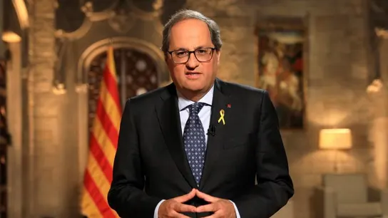 Quim Torra, durante el discurso institucional de la Diada Quim Torra, durante el discurso institucional de la Diada