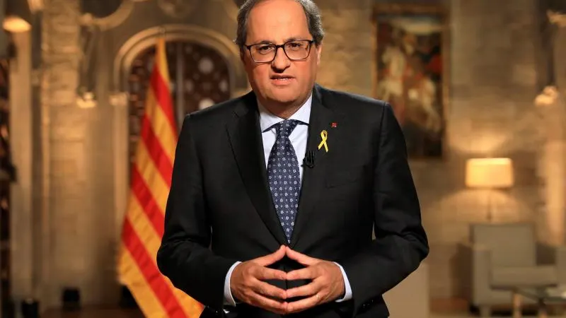  Quim Torra, durante el discurso institucional de la Diada 