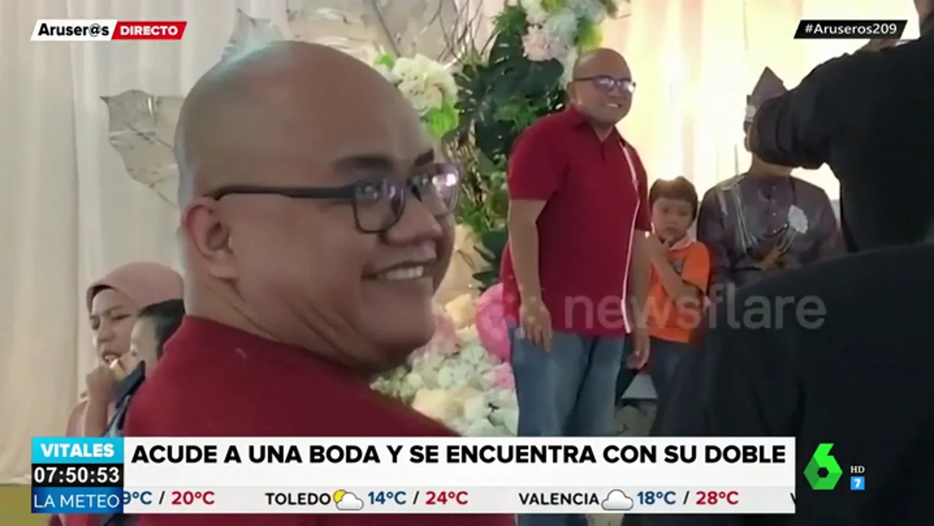 Asiste a su boda y se encuentra con su doble