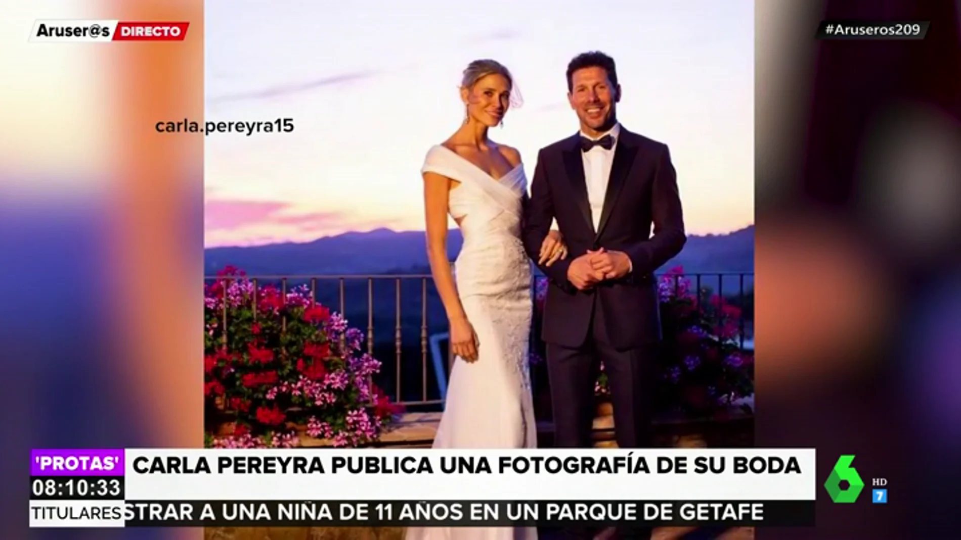 Imagen de la boda de Carla Pereyra y Diego Simeone
