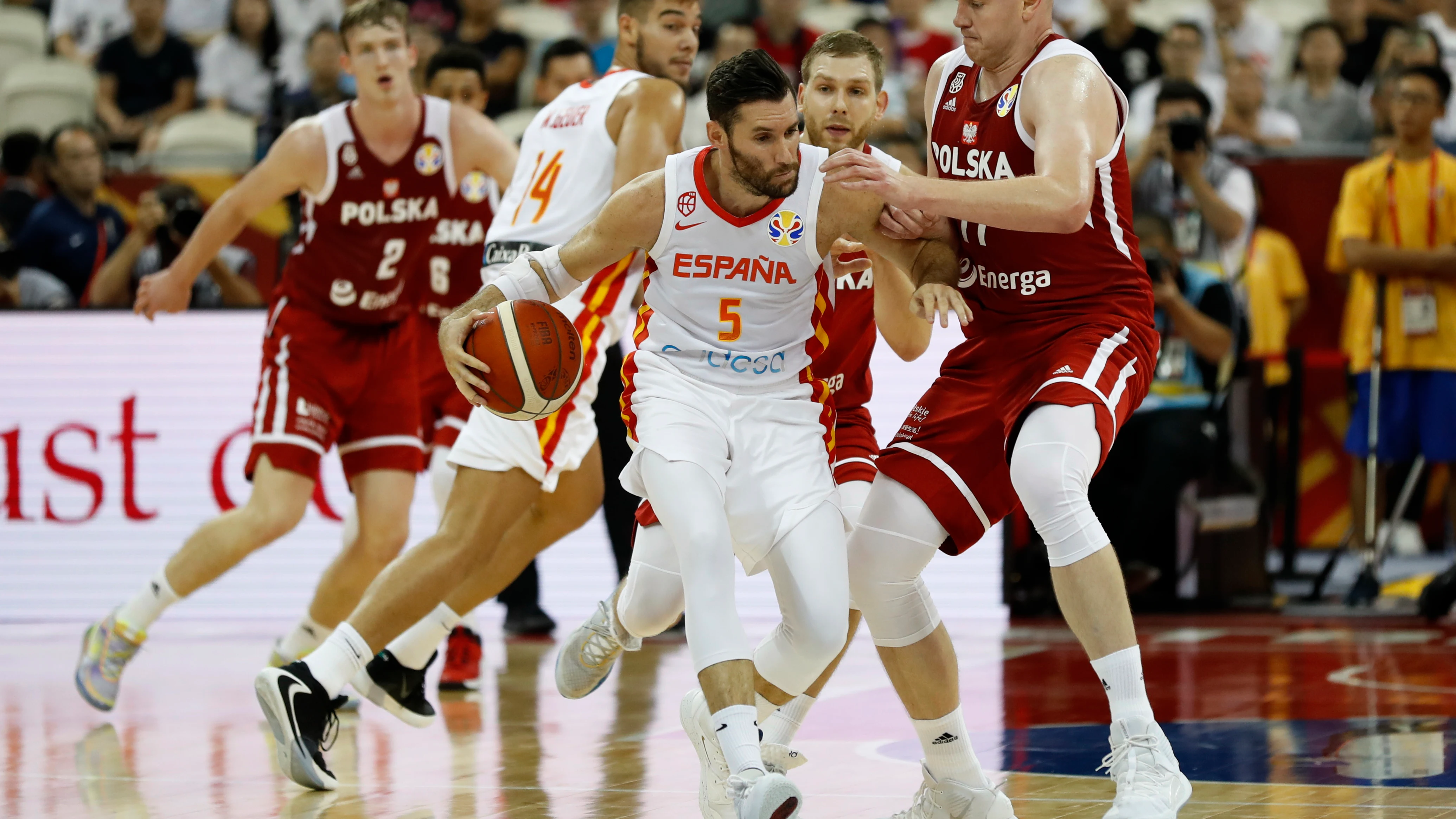 Rudy Fernández, en acción contra Polonia