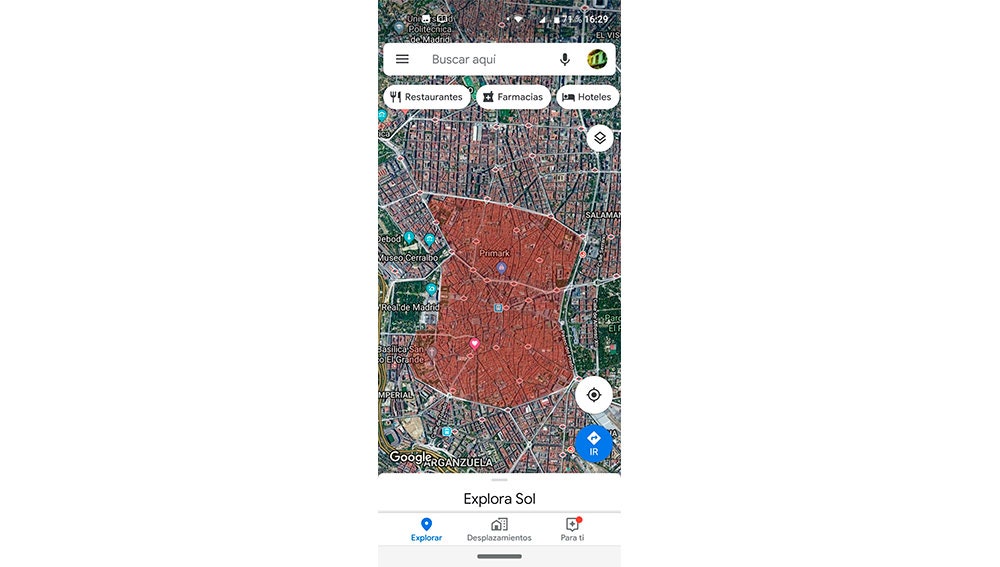 El mapa de Madrid Central activo