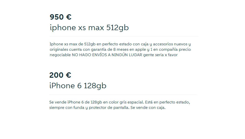 El móvil más valorado y el menos valorado en anuncios de segunda mano