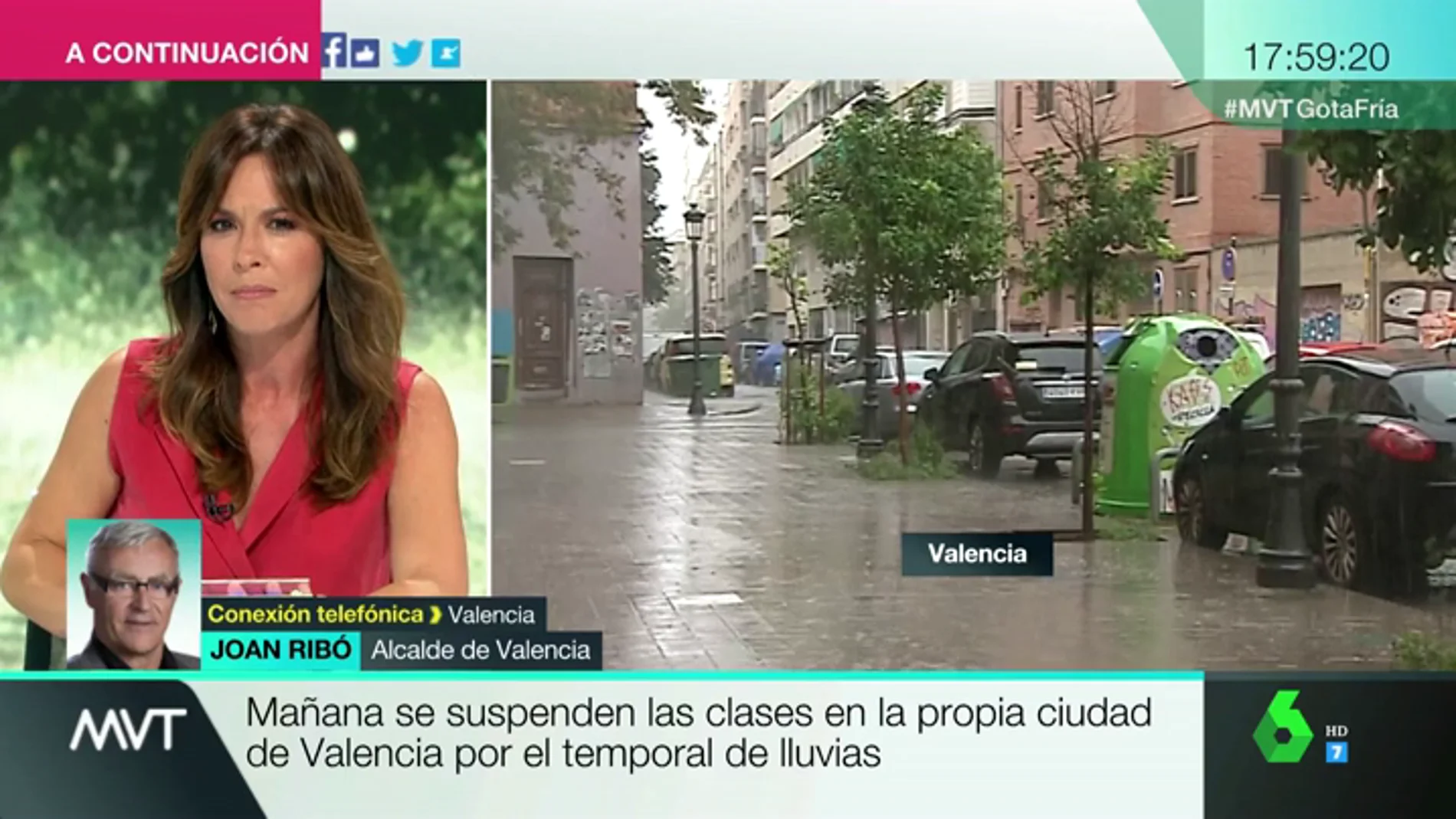 Joan Ribó: "El peligro de lluvias intensas sobre Valencia es muy grande"