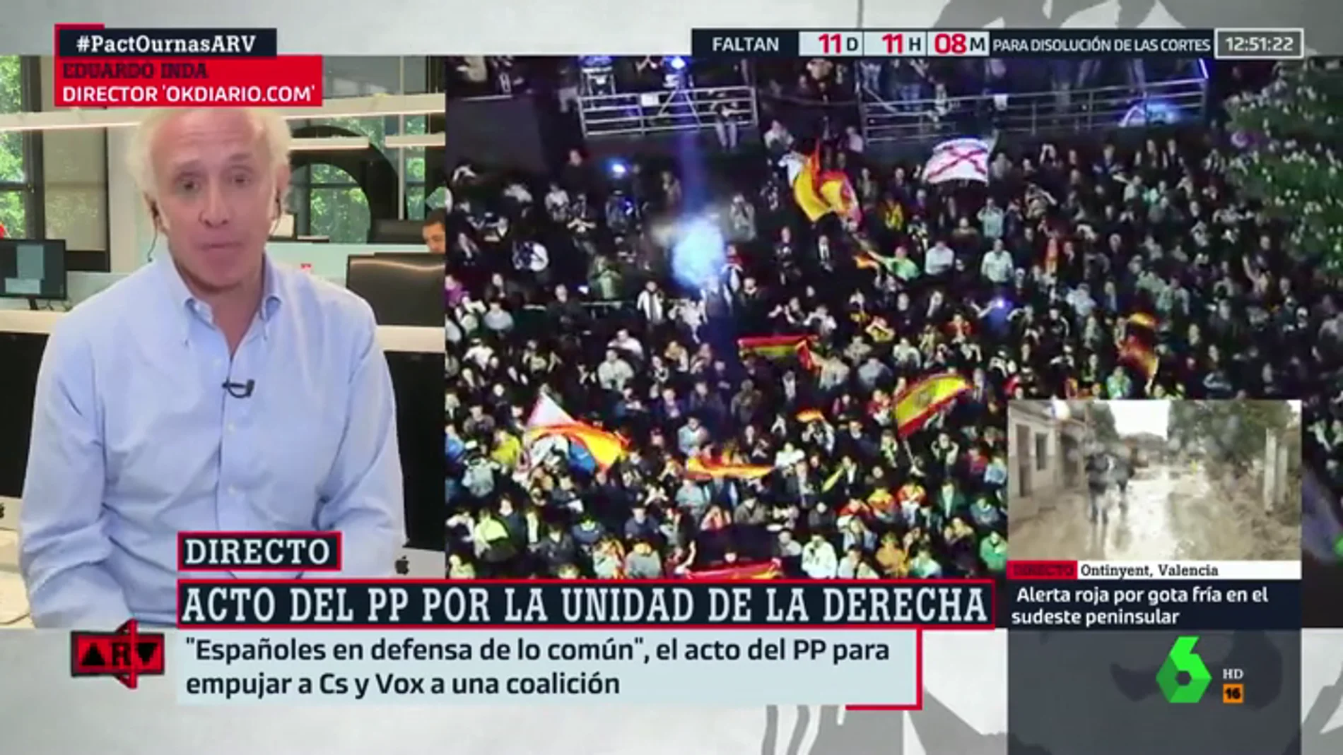 Eduardo Inda: "O la derecha se une o no volverá a gobernar España"