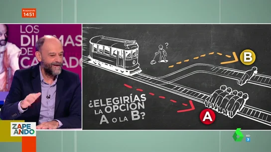 ¿Salvarían de ser arrolladas por un tren a una persona o a otras cinco? Javier Cansado desafía a los zapeadores ZAPEANDO