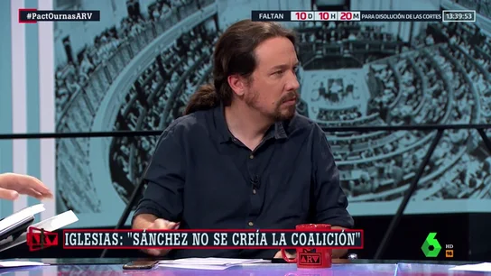 Entrevista completa a Pablo Iglesias: "Unas nuevas elecciones son una irresponsabilidad" Entrevista completa a Pablo Iglesias: "Unas nuevas elecciones son una irresponsabilidad"