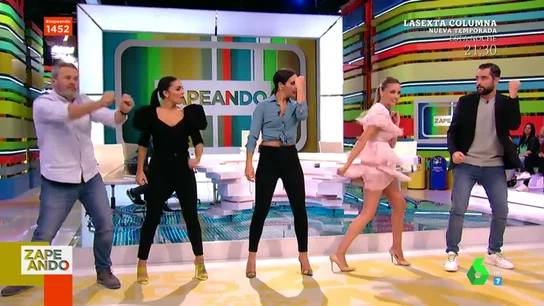Cristina Pedroche baila con los zapeadores la coreografía inicial de El Hormiguero ZAPEANDO