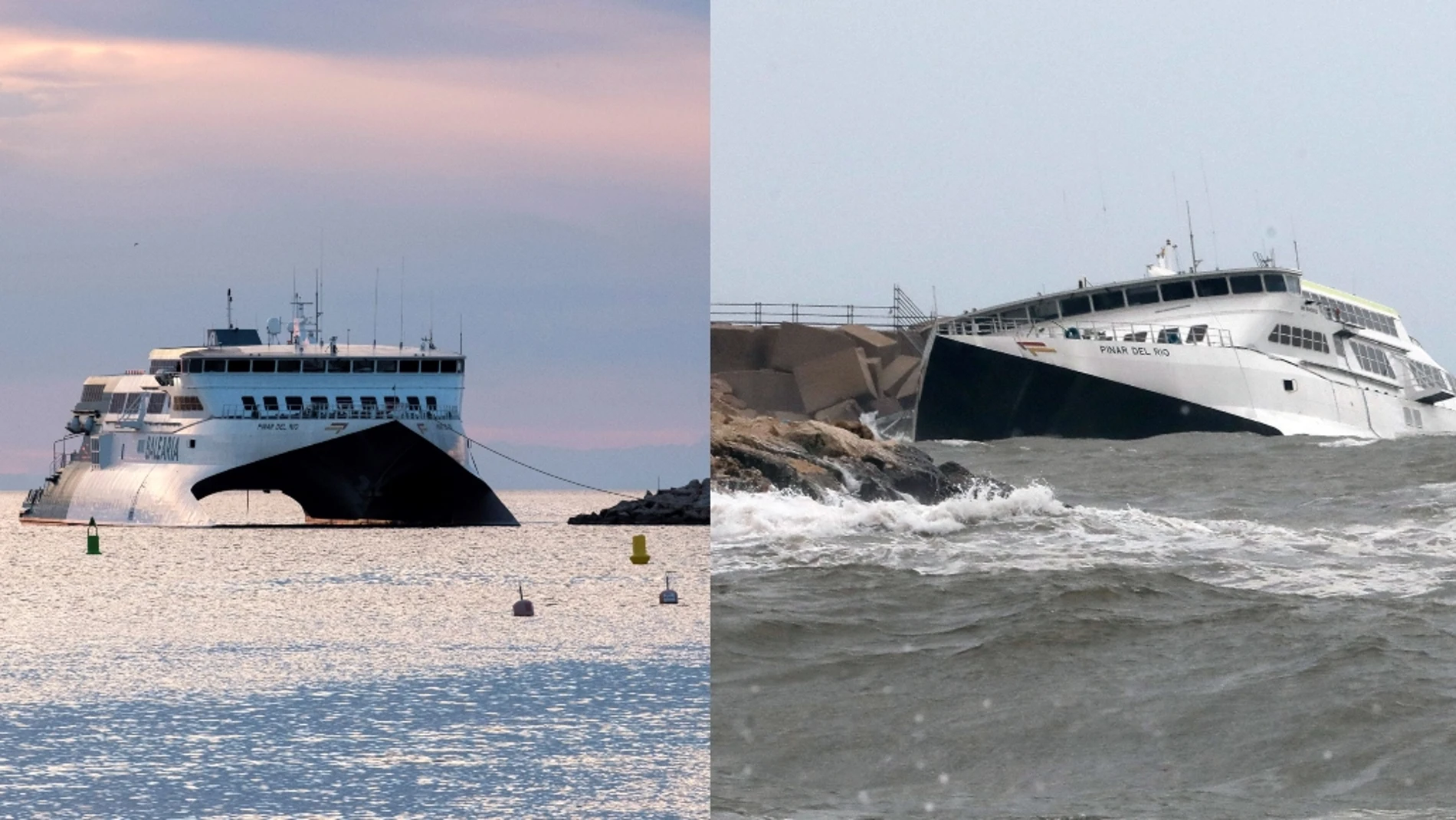 El ferry encallado en Dénia se hunde