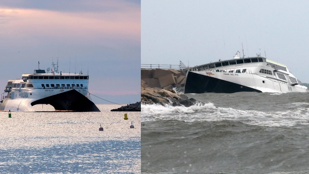 El ferry encallado en Dénia se hunde