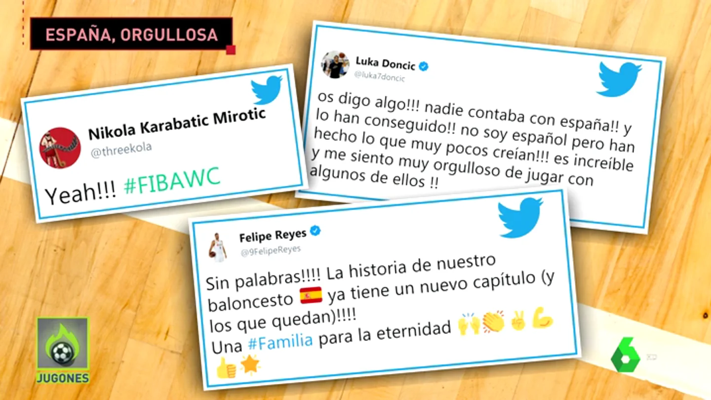 Pau Gasol y Felipe Reyes felicitan a la Selección por su clasificación a la final del Mundial Pau Gasol y Felipe Reyes felicitan a la Selección por su clasificación a la final del Mundial