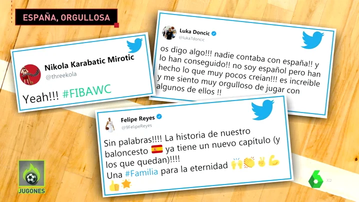 Pau Gasol y Felipe Reyes felicitan a la Selección por su clasificación a la final del Mundial