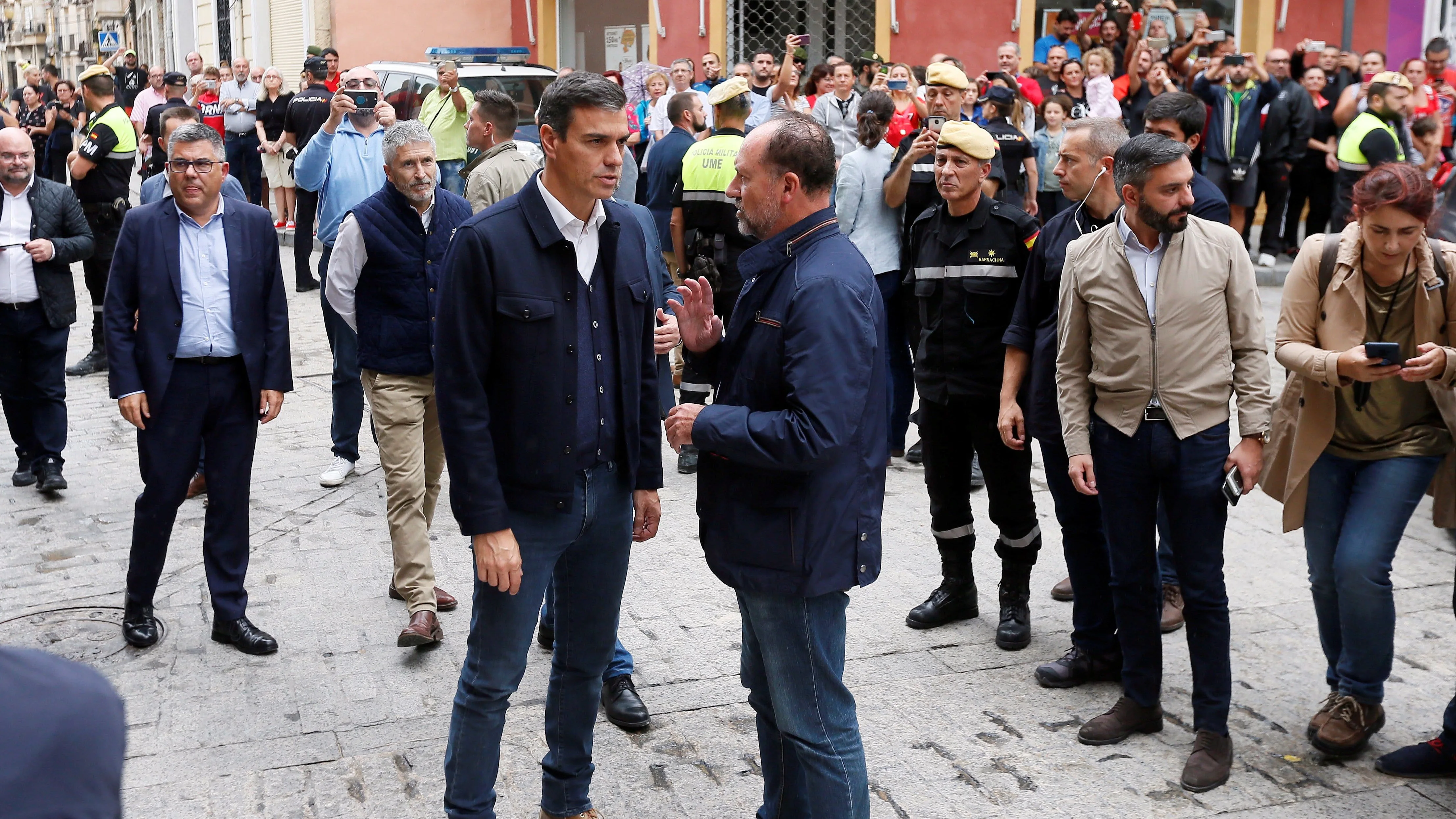 Pedro Sánchez en Orihuela, una de las localidades más afectadas por la gota fría