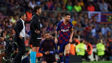 Messi, tras caer lesionado contra el Villarreal