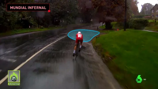 Caos en el Mundial de ciclismo: fuertes trombas de agua provocan duras caídas Caos en el Mundial de ciclismo: fuertes trombas de agua provocan duras caídas