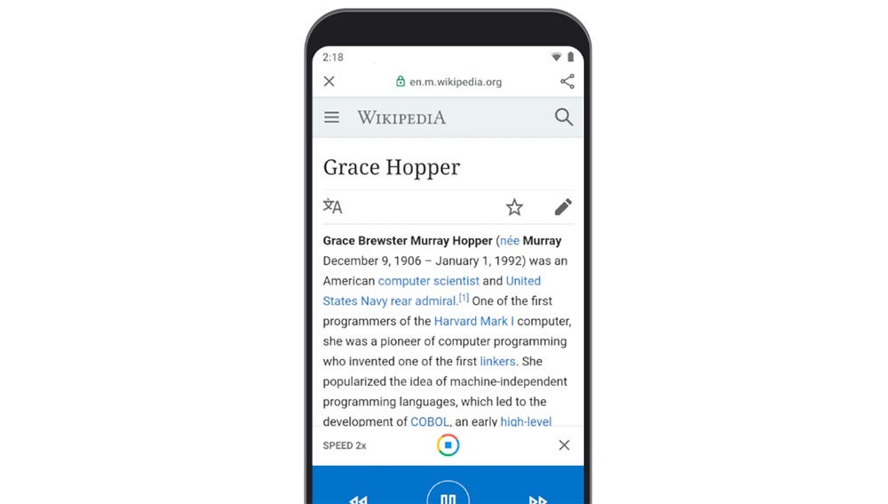 Android 10 Go ahora lee las páginas en voz alta