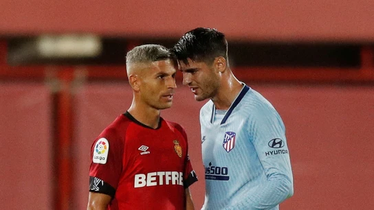 Morata se encara con Salva Sevilla Morata se encara con Salva Sevilla