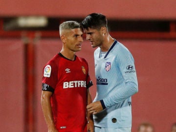 Morata se encara con Salva Sevilla Morata se encara con Salva Sevilla