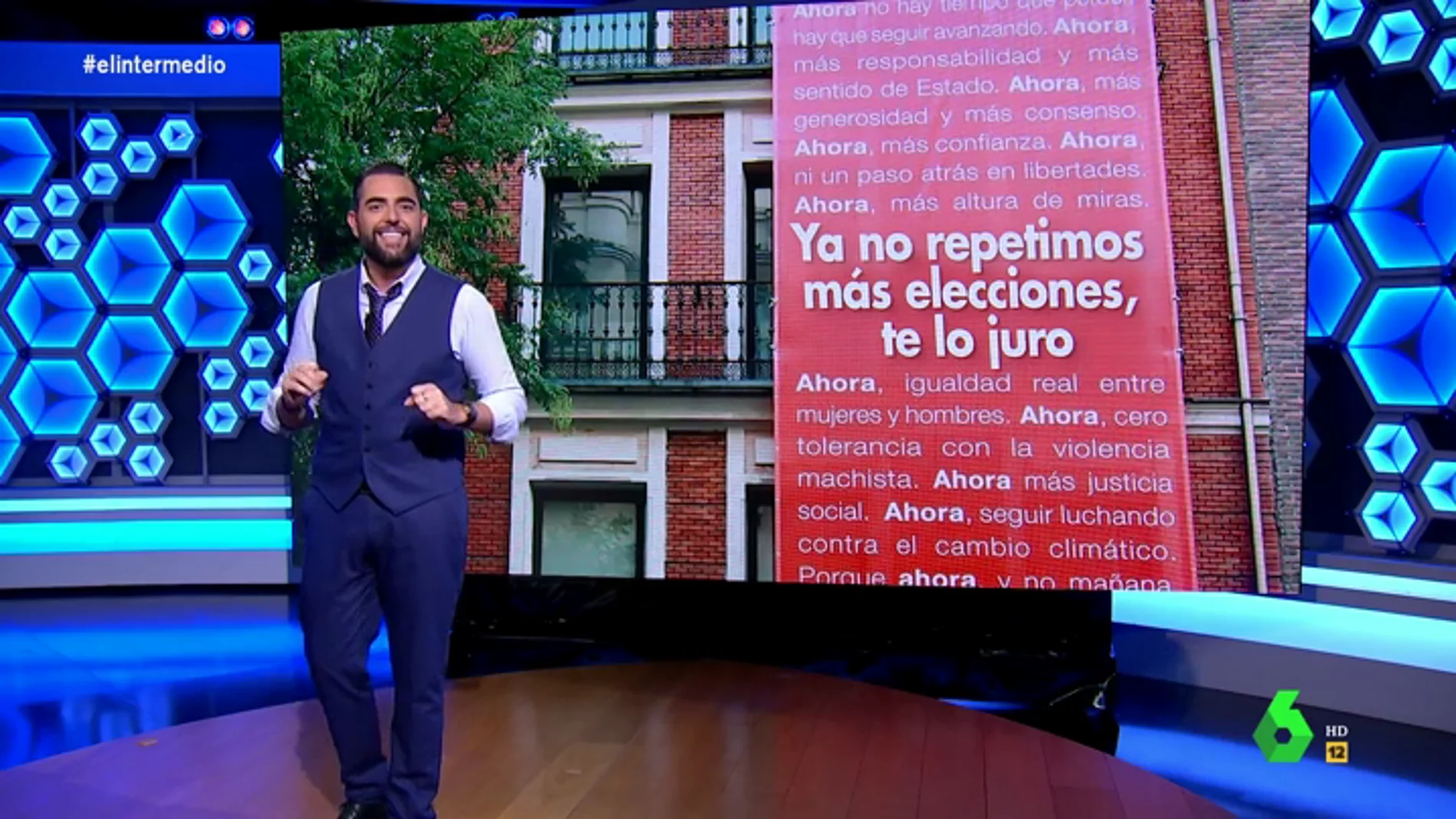 Estos son los lemas que Dani Mateo propone al PSOE para las próximas 'diez repeticiones electorales'