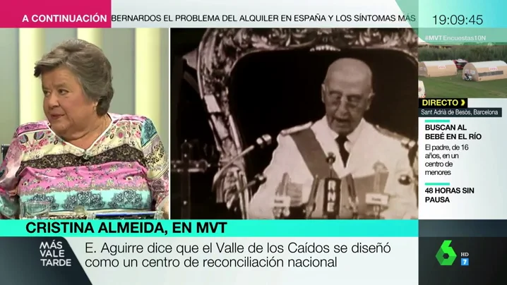 Cristina Almeida: "Hay 33.000 asesinados por Franco haciéndole compañía en el Valle de los Caídos"