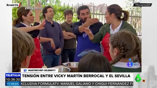 El tenso enfrentamiento entre Vicky Martin Berrocal y El Sevilla en 'MasterChef Celebrity' El tenso enfrentamiento entre Vicky Martin Berrocal y El Sevilla en 'MasterChef Celebrity'