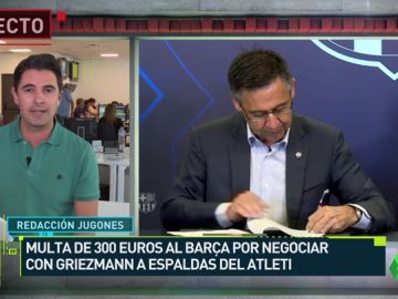300 euros de multa al Barça por la negociación con Griezmann 300 euros de multa al Barça por la negociación con Griezmann