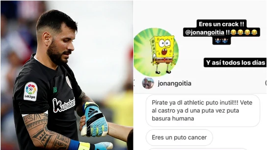 Iago Herrerín enseña los insultos que ha recibido de un aficionado Iago Herrerín enseña los insultos que ha recibido de un aficionado