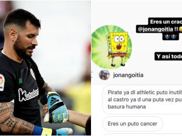 Iago Herrerín enseña los insultos que ha recibido de un aficionado Iago Herrerín enseña los insultos que ha recibido de un aficionado