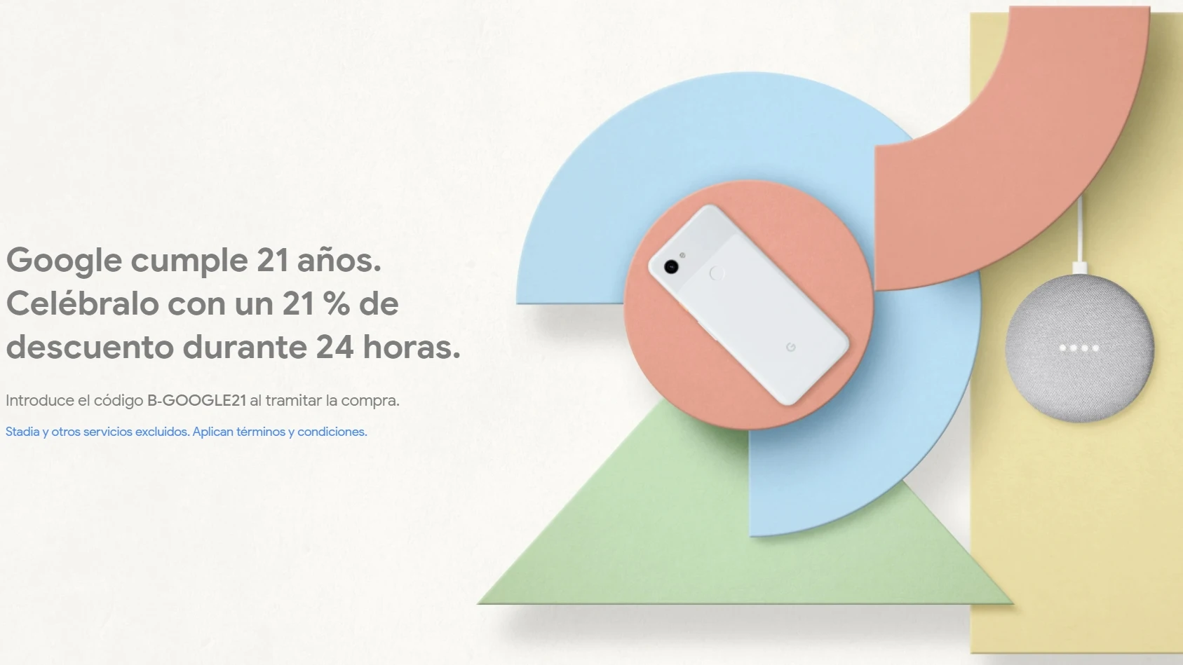 Descuentos de Google por su 21 aniversario