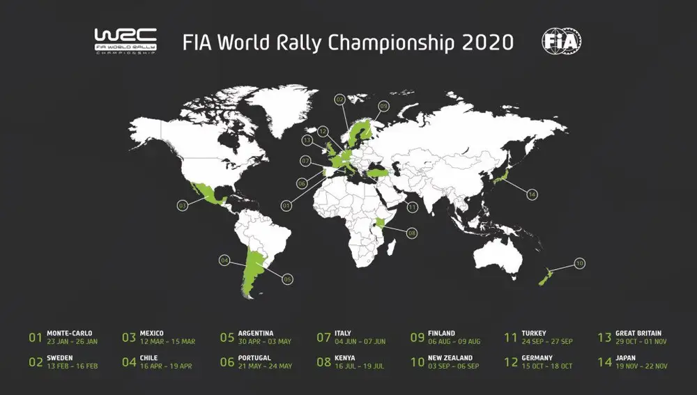 Caledario WRC 2020