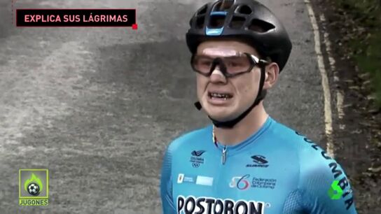 "No quer&iacute;a continuar": habla el ciclista que rompi&oacute; a llorar cuando nadie le ayudaba