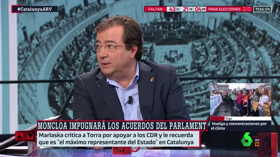 Fernández Vara: "El 155 no es un capricho, no se puede utilizar frente a cualquier incidente" Fernández Vara: "El 155 no es un capricho, no se puede utilizar frente a cualquier incidente"