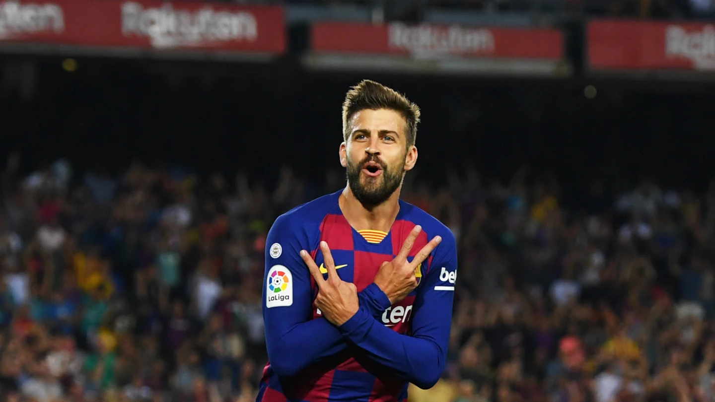 Piqué celebra un gol con el Barcelona Piqué celebra un gol con el Barcelona