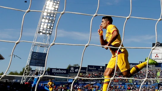 Luis Suárez, tras marcar un gol Luis Suárez, tras marcar un gol