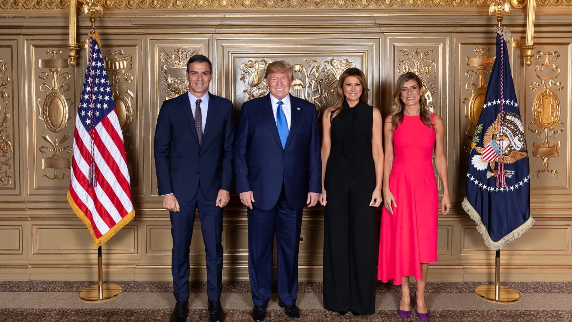 Donald Trump y Melania junto a Pedro Sánchez y Begoña Gómez