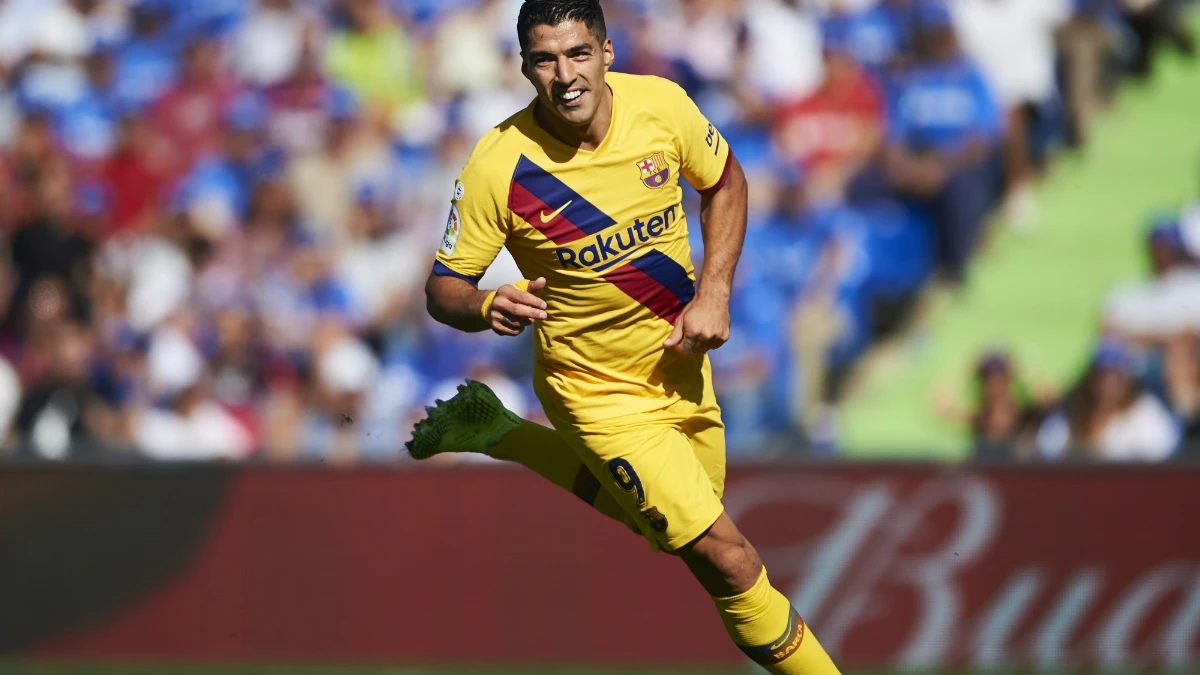 Luis Suárez celebra un gol