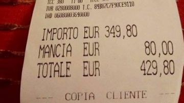 Un usuario de Facebook compartió el ticket del restaurante para denunciar la estafa a la que se enfrentaron los turistas
